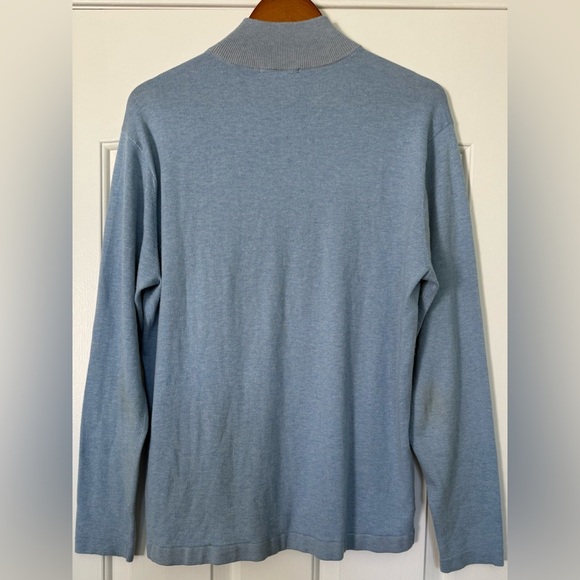 Raffi Men’s Cotton Cashmere 1/4 Zip Sweater Light Blue Size L - Picture 6 of 9